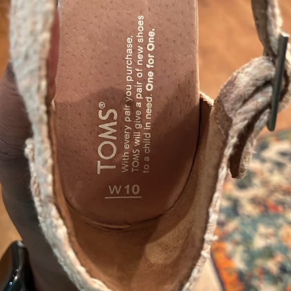 Toms Sienna brown criss cross  wedge sandals espadrille women's size 10 - Picture 4 of 5